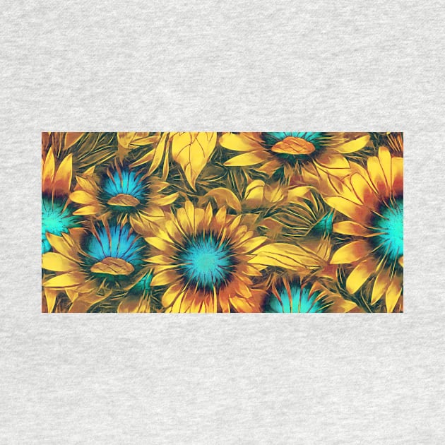 Yellow Sunflower Floral Pattern by FloralPatterns